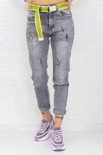 Frauen Jeans SL838 Grau Gesicht