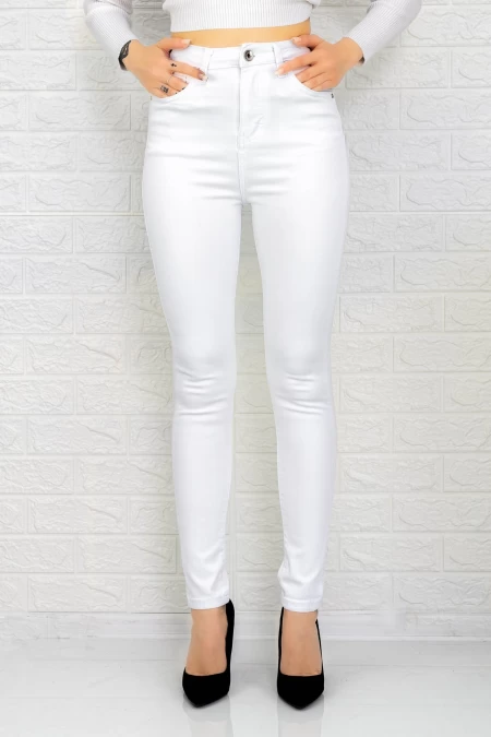 Frauen Jeans M6680-2 Weiß Gesicht