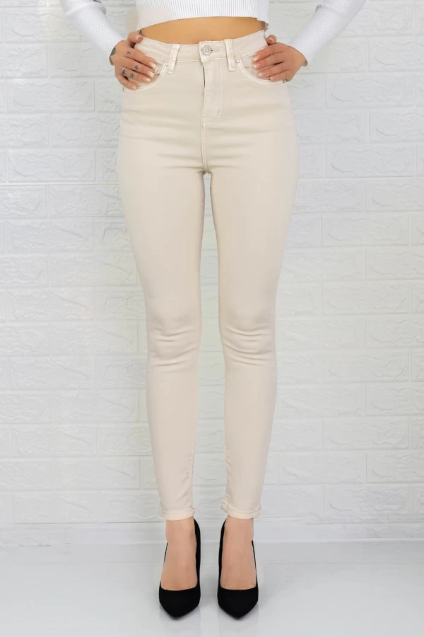 Frauen Jeans M6680-41 Beige | Gesicht