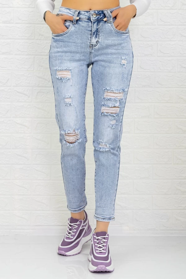 Frauen Jeans 90174 Blau Gesicht