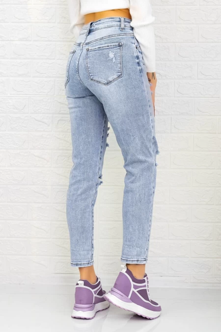 Frauen Jeans 90174 Blau Gesicht