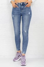 Frauen Jeans 90036 Blau Gesicht