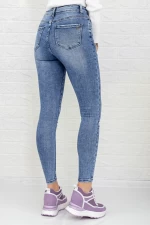 Frauen Jeans 90036 Blau Gesicht