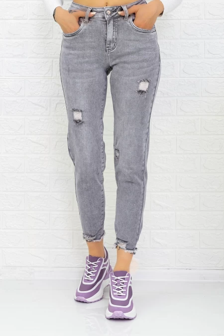 Frauen Jeans SK2791 Grau Gesicht