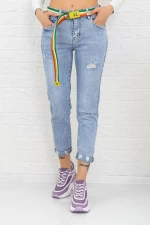 Frauen Jeans 90109 Blau Gesicht