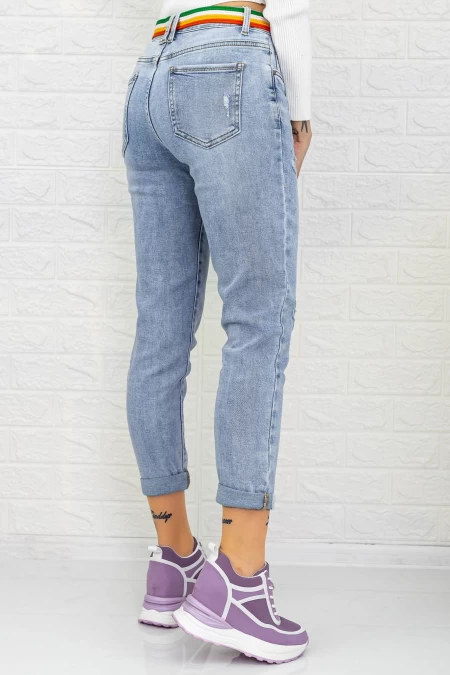 Frauen Jeans 90109 Blau Gesicht