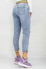 Frauen Jeans 90109 Blau Gesicht