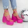 Sandalen auf der TN-32 Pink Plattform Botinelli