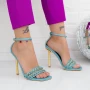 Sandalen mit einem dünnen Ferse VK118 Blau Botinelli