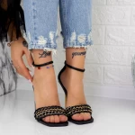 Sandalen mit einem dünnen Absatz vk118 schwarz | Botinelli