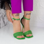 Sandalen mit einem dünnen Fersen VK118 Grün Botinelli