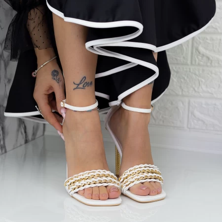 Sandalen mit einem dünnen Absatz VK118 Weiß | Botinelli