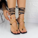 Sandalen mit einem dünnen Absatz VK140 Black | Botinelli