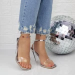 Sandalen mit einem dünnen Ferse TN-59 Silber Botinelli