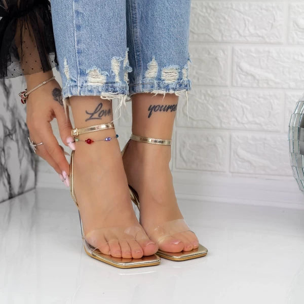 Sandalen mit einer dünnen Ferse TN-59 Zloty | Botinelli