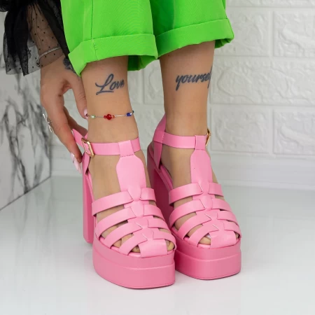 Sandalen auf einer dicken Ferse und TN-39 Pink Plattform Botinelli