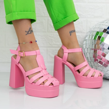 Sandalen auf einer dicken Ferse und TN-39 Pink Plattform Botinelli