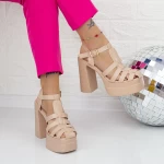 Sandalen auf einer dicken Ferse und TN-39 Beige Botinelli