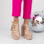 Sandalen auf einer dicken Ferse und TN-39 Beige Botinelli