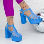 Sandalen mit einer dicken Ferse und TN-39-Plattform blau Botinelli