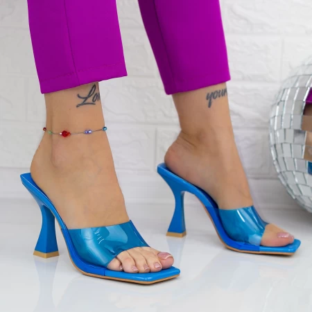 Damenschuhe mit einem dicken Absatz TN-54 Blau Botinelli