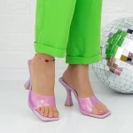 Frauenflip flops mit einem dicken Ferse TN-54 Lila Botinelli