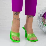 Damenschuhe mit einem dicken Fersen-TN-54-Grün Botinelli