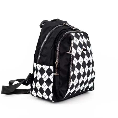 Rucksacktasche für Frauen 2611 Black-Biała | Loxxy