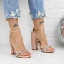 Sandalen mit dicken Absätzen 2xkk23 Champagner | Mei