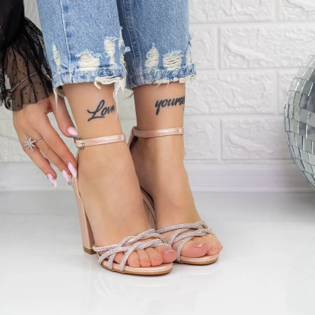 Sandalen mit dicken Absätzen 2xkk23 Champagner | Mei