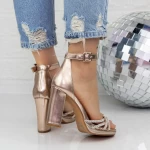 Sandalen mit dicken Absätzen 2xkk26 Champagner | Mei