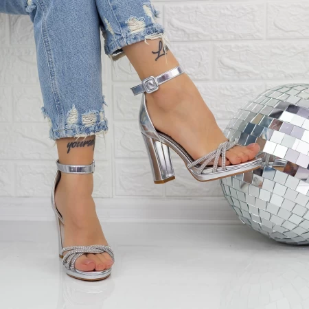 Sandalen mit dicken Absätzen 2xkk26 Silber Mei