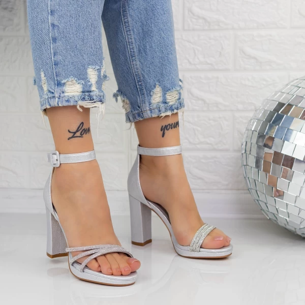 Sandalen mit dicken Absätzen 2xkk29 Silber Mei