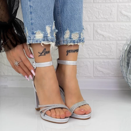 Sandalen mit dicken Absätzen 2xkk29 Silber Mei