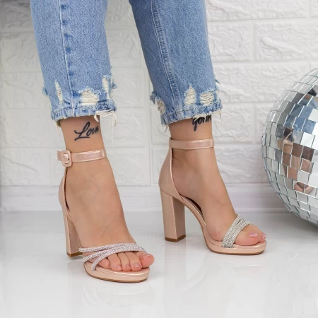 Sandalen mit dicken Absätzen 2xkk29 Champagner | Mei