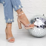 Sandalen mit dicken Absätzen 2xkk29 Champagner | Mei