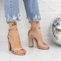 Sandalen mit dicken Absätzen 2xkk33 Champagner | Mei