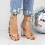 Sandalen mit dicken Absätzen 2xkk33 Champagner | Mei