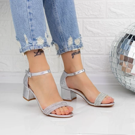 Sandalen mit dicken Absätzen 2xkk34 Silber Mei
