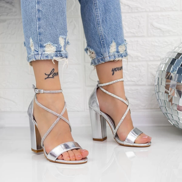 Sandalen mit dicken Absätzen 2xkk60 Silber Mei