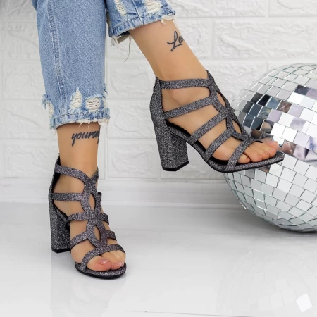 Sandalen mit dicken Absätzen 2xkk108 Gunmetal | Mei