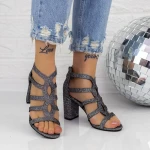 Sandalen mit dicken Absätzen 2xkk108 Gunmetal | Mei