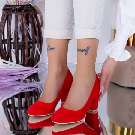 Yxd1a dicke Fersenschuhe rot | Mei