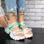 Sandalen auf der 2WL105 White-Turquoise-Plattform Mei