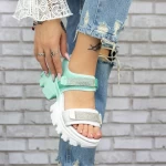 Sandalen auf der 2WL105 White-Turquoise-Plattform Mei
