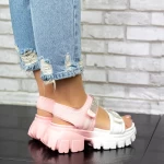 Sandalen auf der 2WL105-weißen Pink-Plattform Mei