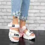 Sandalen auf der 2WL106 White-Pink-Plattform Mei