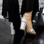 Sandalen mit dicken Absätzen 2yxd73 Silber Mei