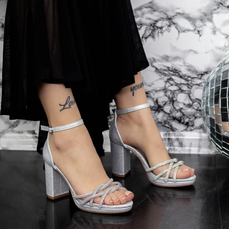 Sandalen mit dicken Absätzen 2xkk22 Silber Mei