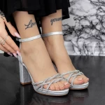 Sandalen mit dicken Absätzen 2xkk22 Silber Mei